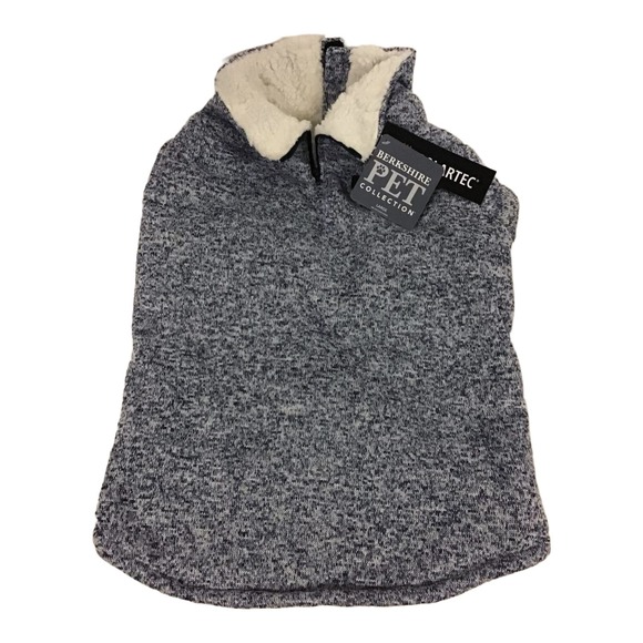 DOG COAT Large Blue Heather Sherpa Polartec Fleece Lining Zip [New With Tags] - Picture 1 of 5